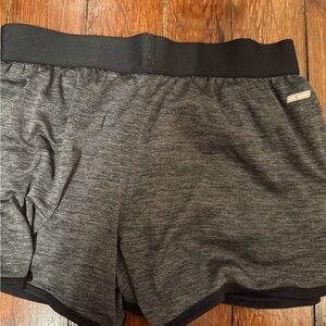 Gray Athletic Shorts with Black Waistband